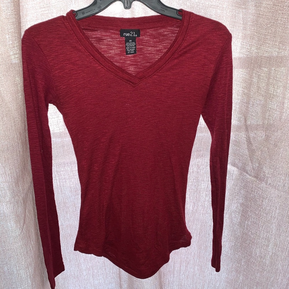 Maroon long sleeve shirt